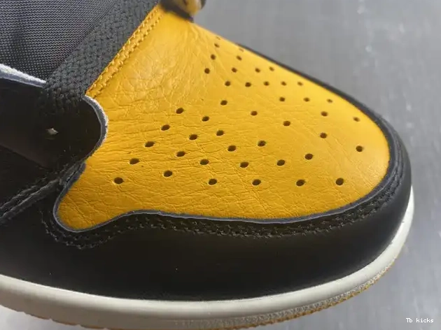 Cheap TBK Yellow Air OG 1 High 555088-711 Toe Jordan 0602